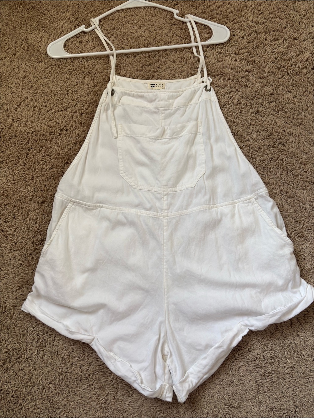 Billabong White Women's Short Overalls Romper